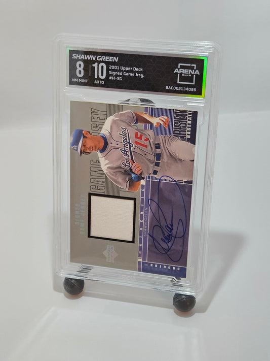 2001 Upper Deck Signed Game Jersey #H-SG Shawn Green Auto Patch Arena Club 8/10 – Los Angeles Dodgers