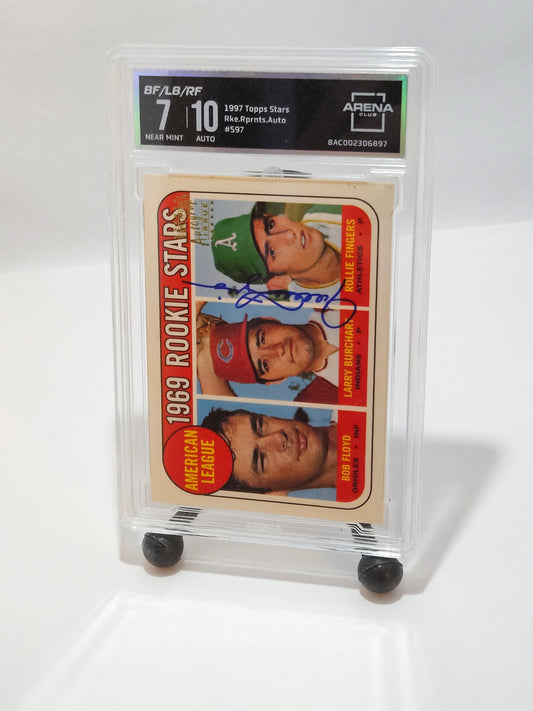 1997 Topps Stars Rookie Reprints Autograph #597 Rollie Fingers Arena Club 7 Auto 10 – Oakland Athletics