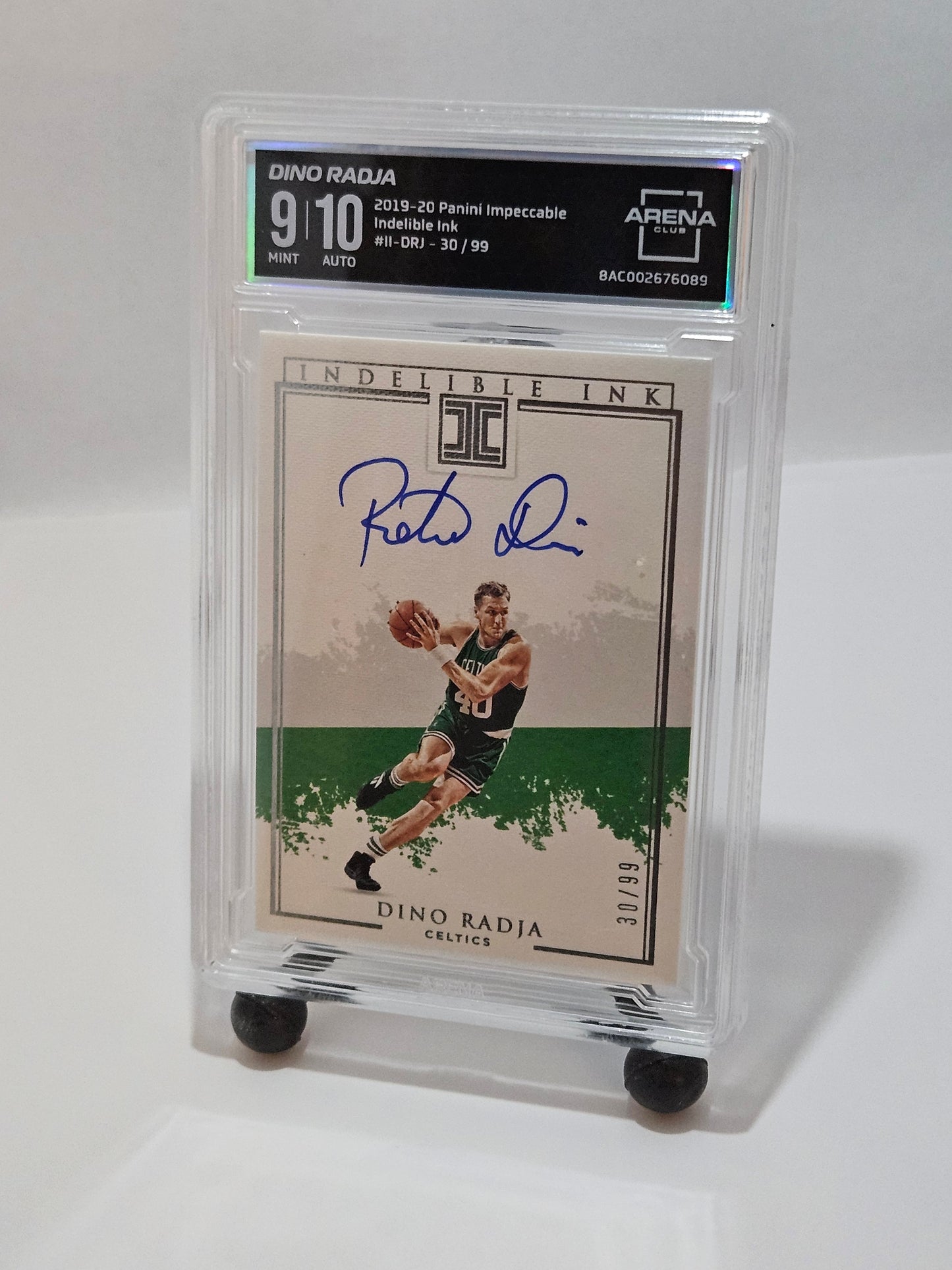 2019-20 Panini Impeccable Indelible Ink #II-DRJ Dino Radja Arena Club 9 Auto 10 – Boston Celtics /99