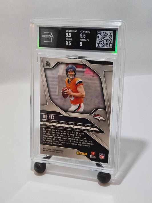 2024 Panini Prizm #309 Bo Nix RC Arena Club 9.5 Mint+ – Denver Broncos