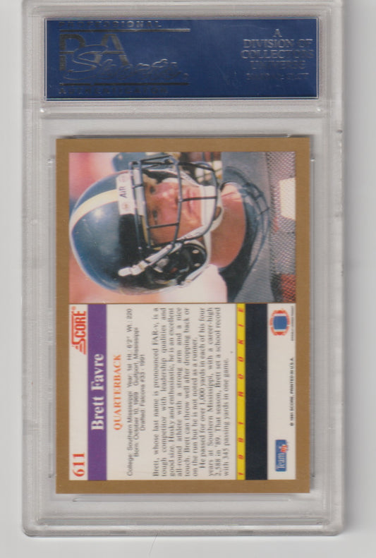 Football trading card with player's name and number, encased in a protective holder.