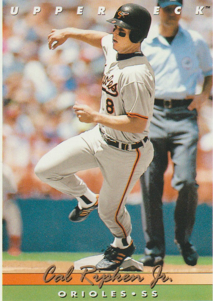 Baseball trading card of a player in a Orioles uniform with 'Upper Deck' branding.