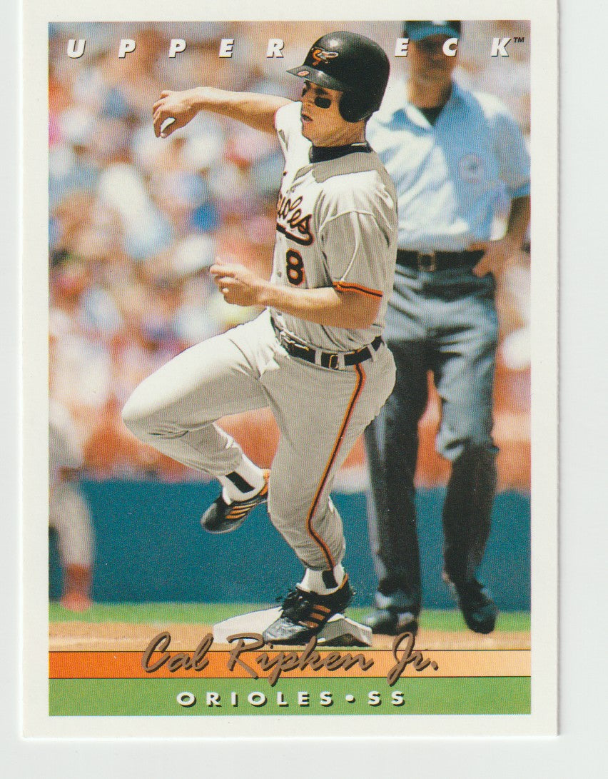 Baseball trading card featuring a player in a Orioles uniform with 'Upper Deck' branding.