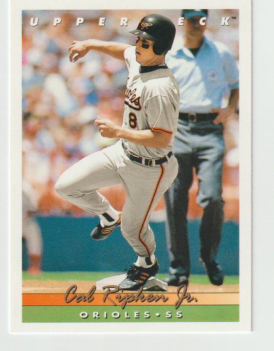 Baseball trading card featuring a player in a Orioles uniform with 'Upper Deck' branding.