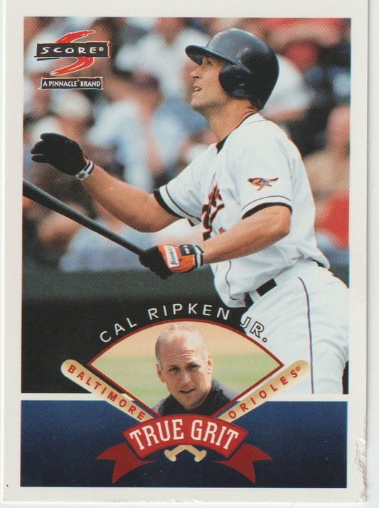 Baseball trading card of Cal Ripken Jr. with 'True Grit' theme