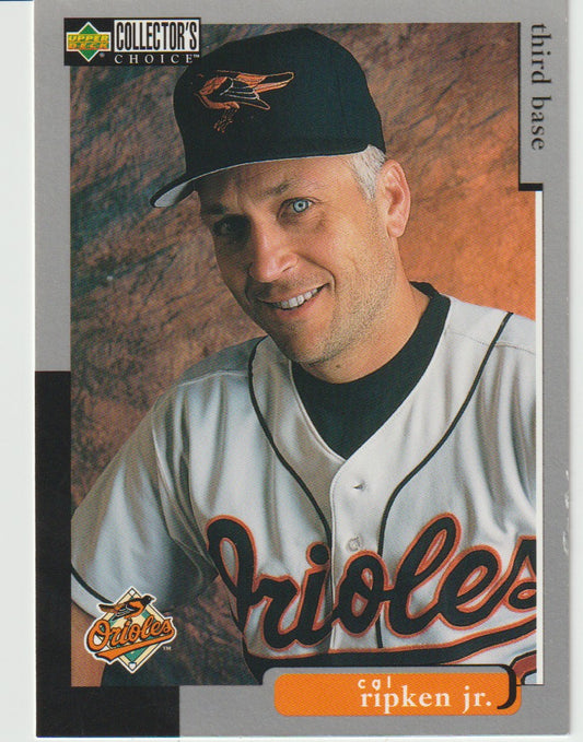 Baseball trading card of a player in an Orioles uniform with 'Collector's Choice' branding.
