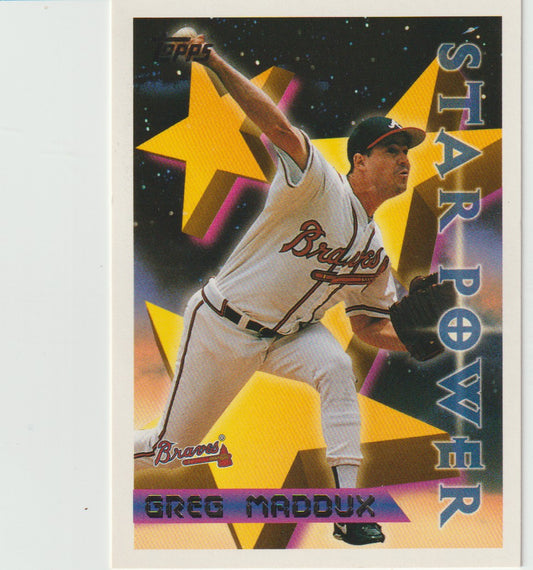 Baseball trading card featuring a player in a Braves uniform with 'Star Power' design elements.