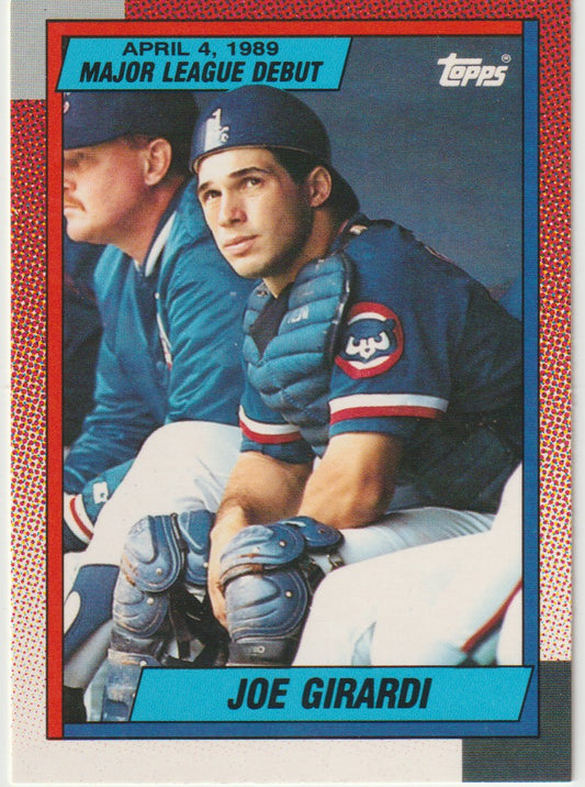 Baseball trading card of Joe Girardi with a red border and Topps logo.