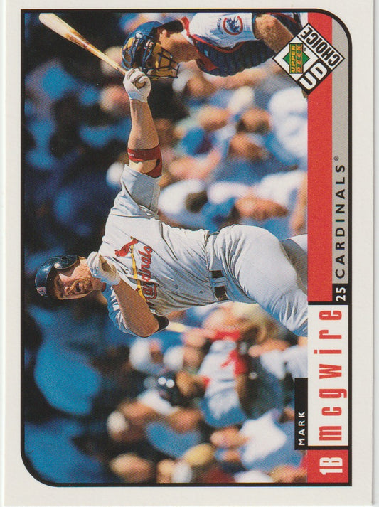 Baseball trading card of a player in mid-action with a bat, surrounded by a crowd.