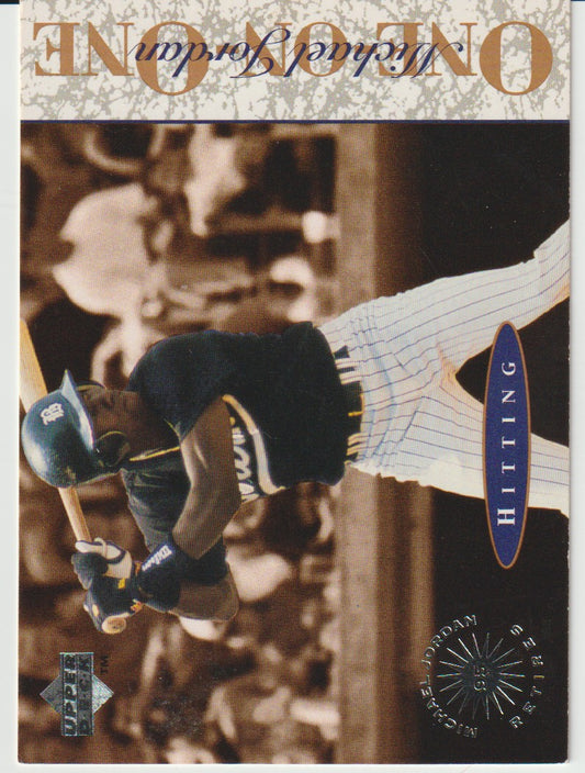 Baseball trading card featuring a player in action with 'Hitting' text and Upper Deck logo.