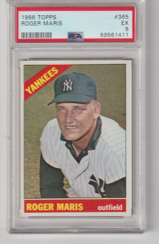 1968 Topps Roger Maris baseball card with PSA grading label