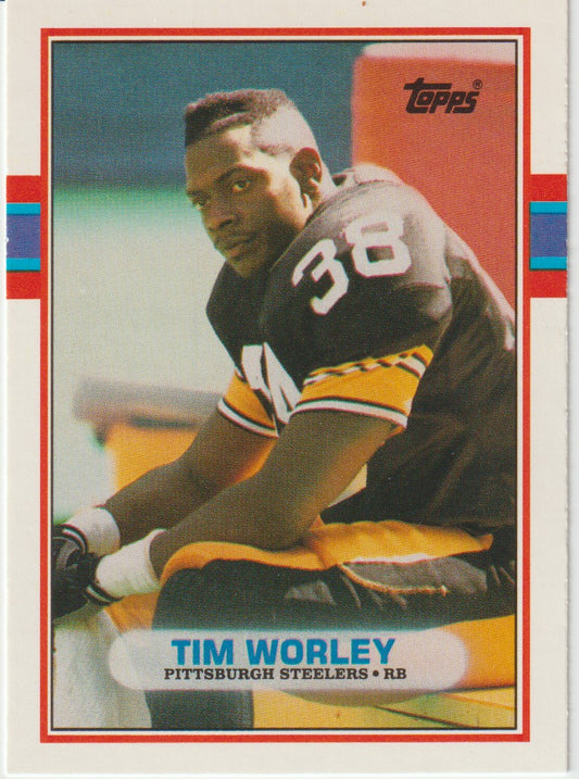 Vintage sports trading card of Tim Worley from the Pittsburgh Steelers